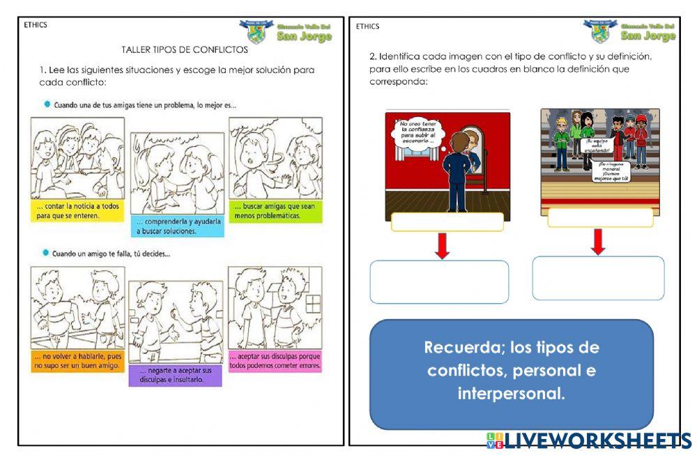 Taller tipos de conflictos 4 y 5 Taller tipos de conflictos 4 y 5