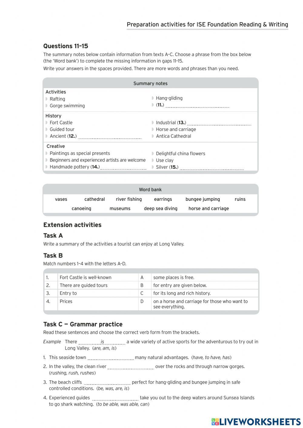 Trinity Ise Foundation reading practice