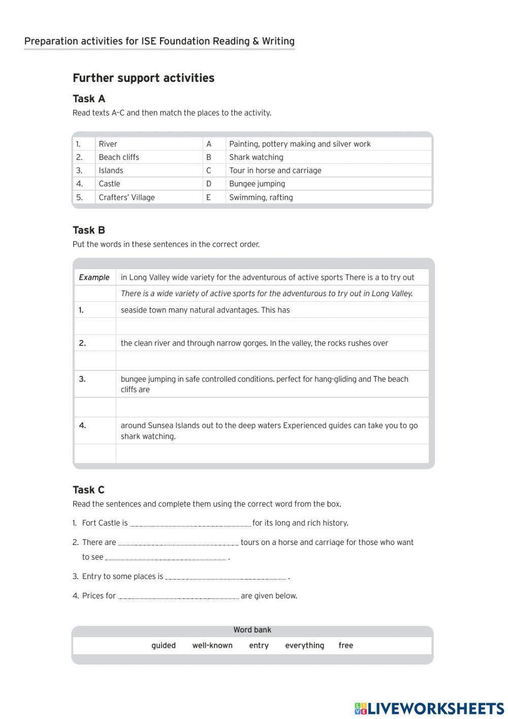 Trinity Ise Foundation reading practice