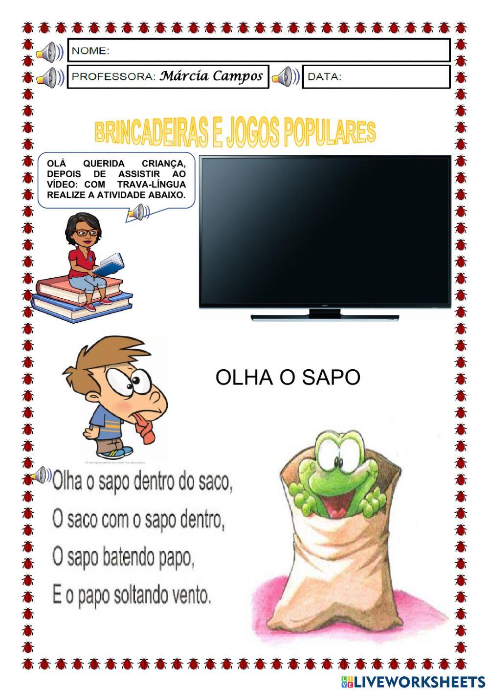 Texto: Trava-língua