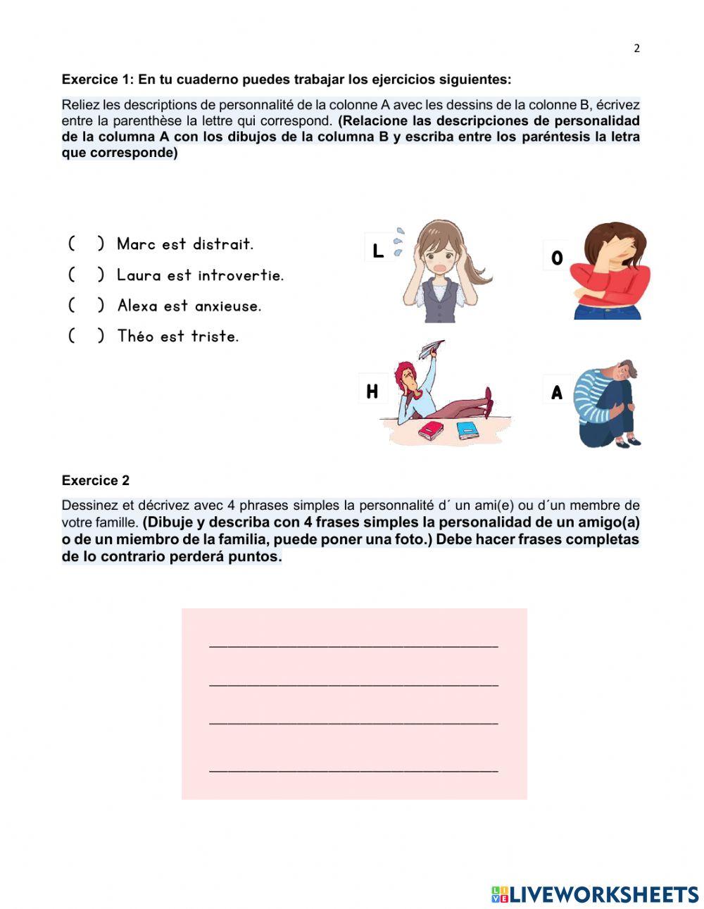 Description de personnalité