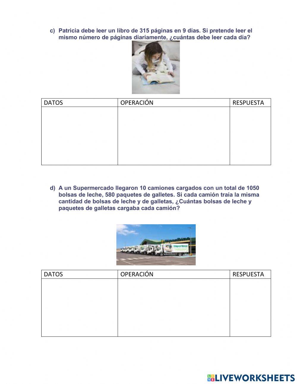 Práctica de división