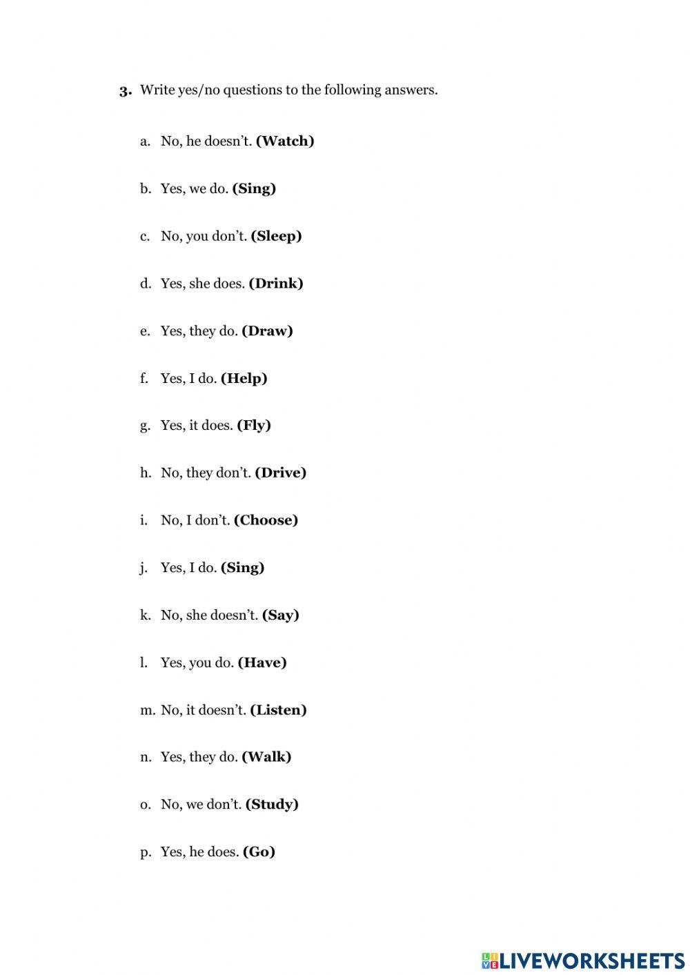 Yes-no questions in Present Simple