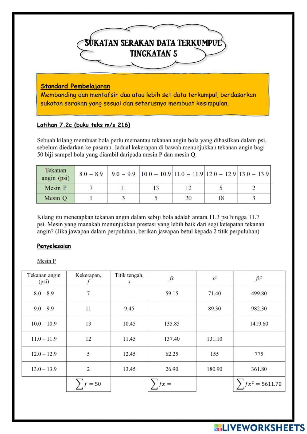 Sukatan Serakan Data Terkumpul