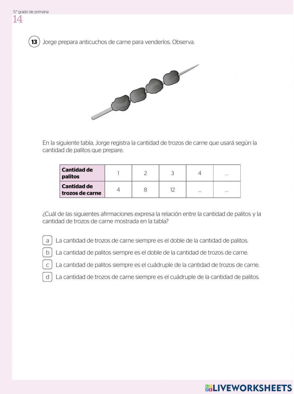 Evaluación diagnóstica 5to de primaria parte 2