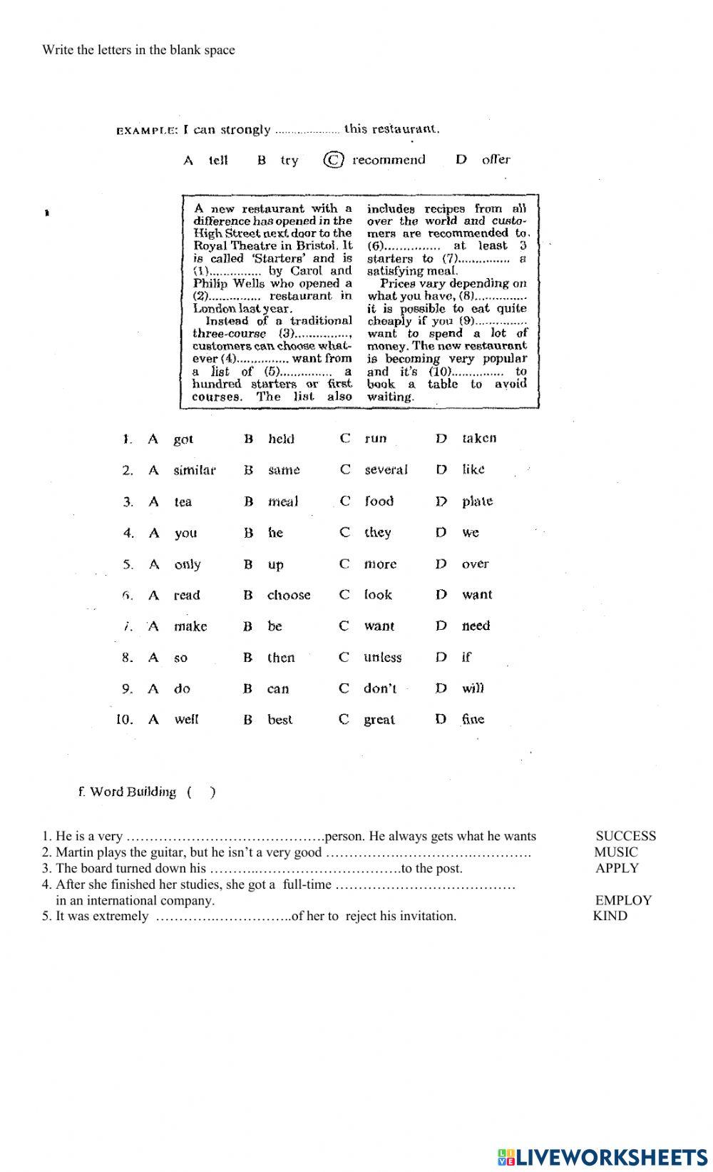 Final Exam 6th Adults