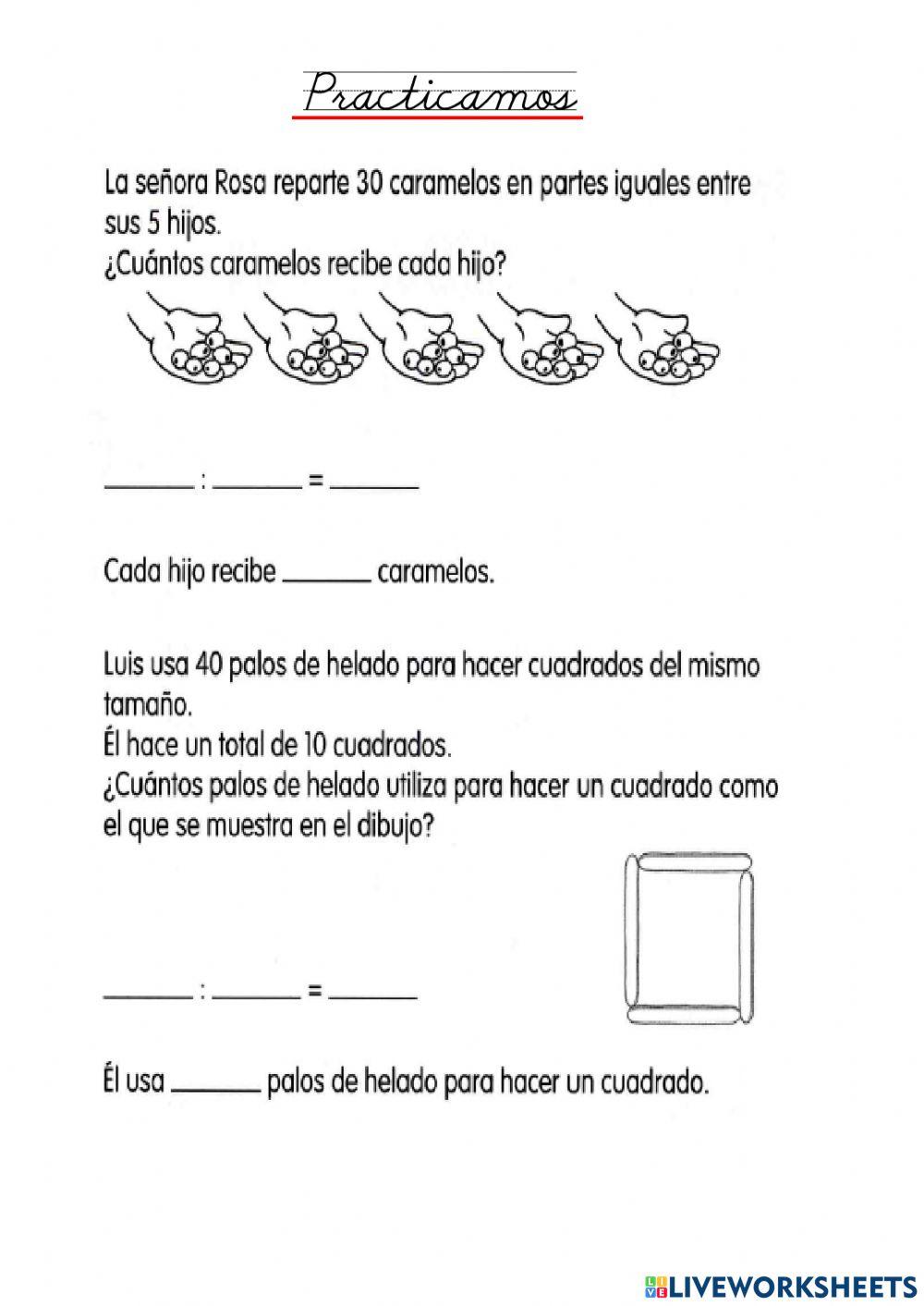 Problemas de multiplicación y división