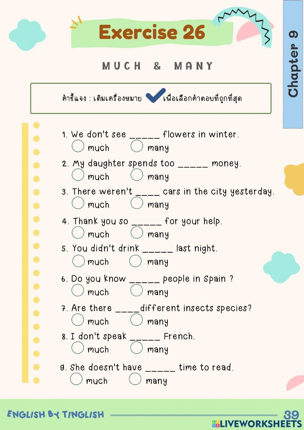 Chapter 9 Much & Many