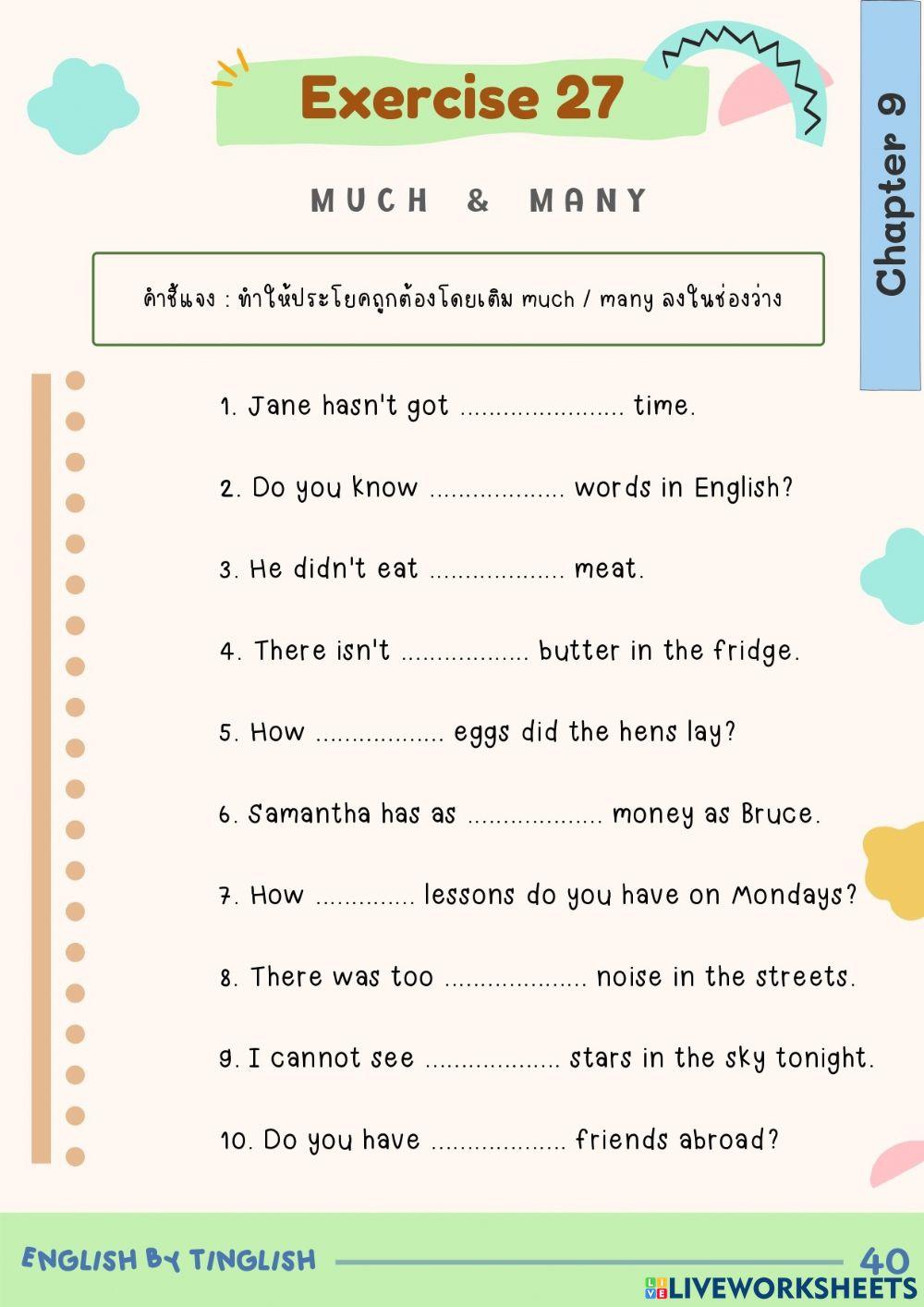 Chapter 9 Much & Many