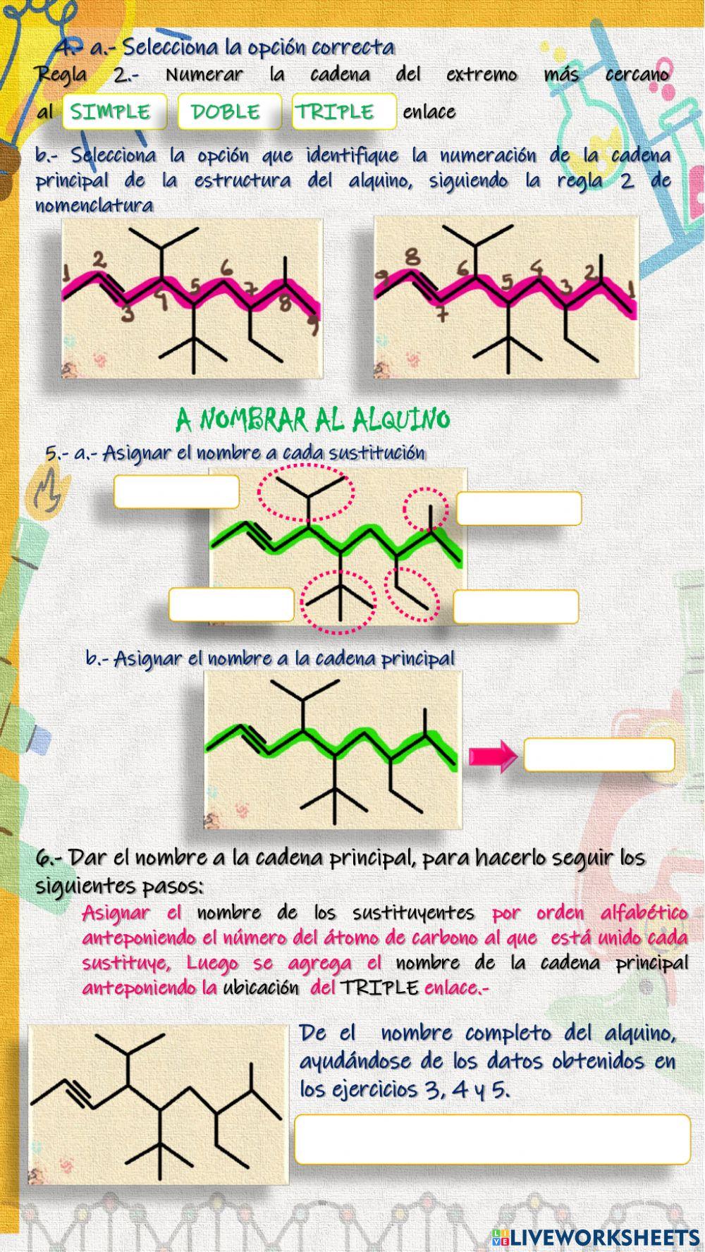 Nomenclatura de alquinos