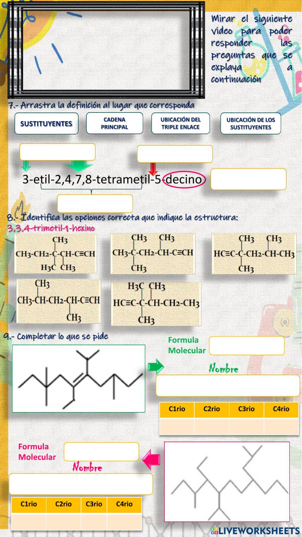 Nomenclatura de alquinos
