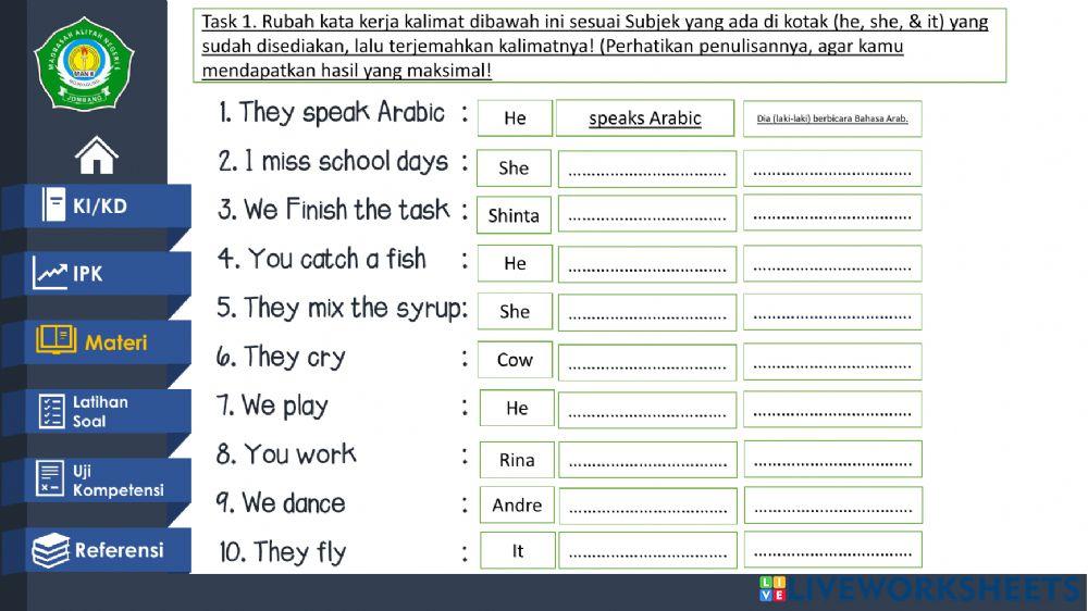 Simple present tense