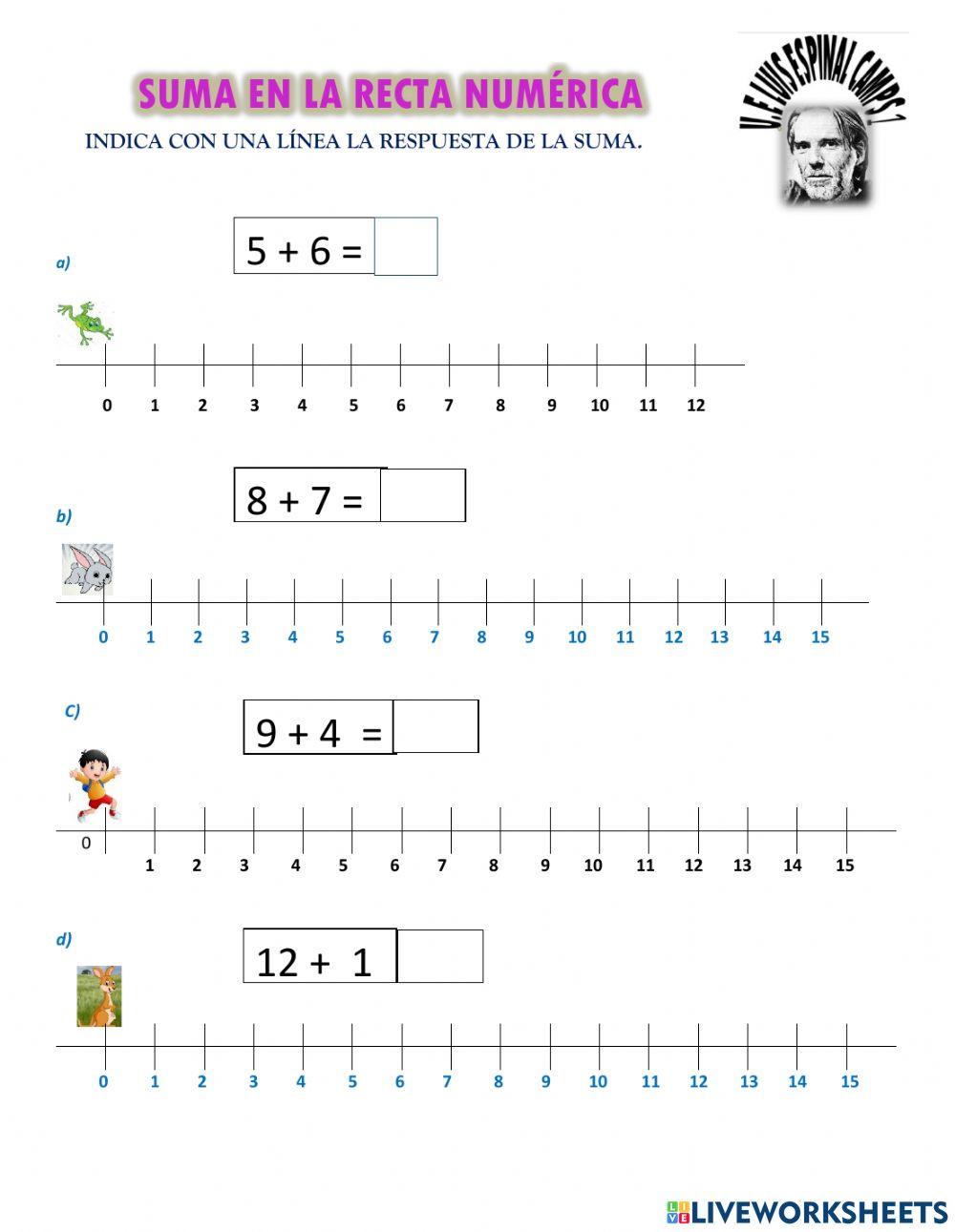 La adición en la recta numérica