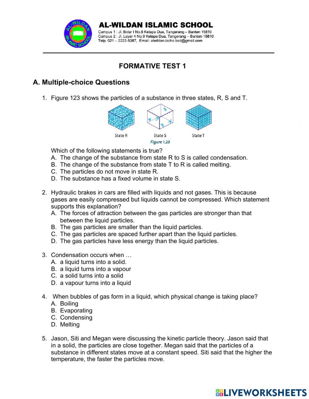 Test formative atomic structure