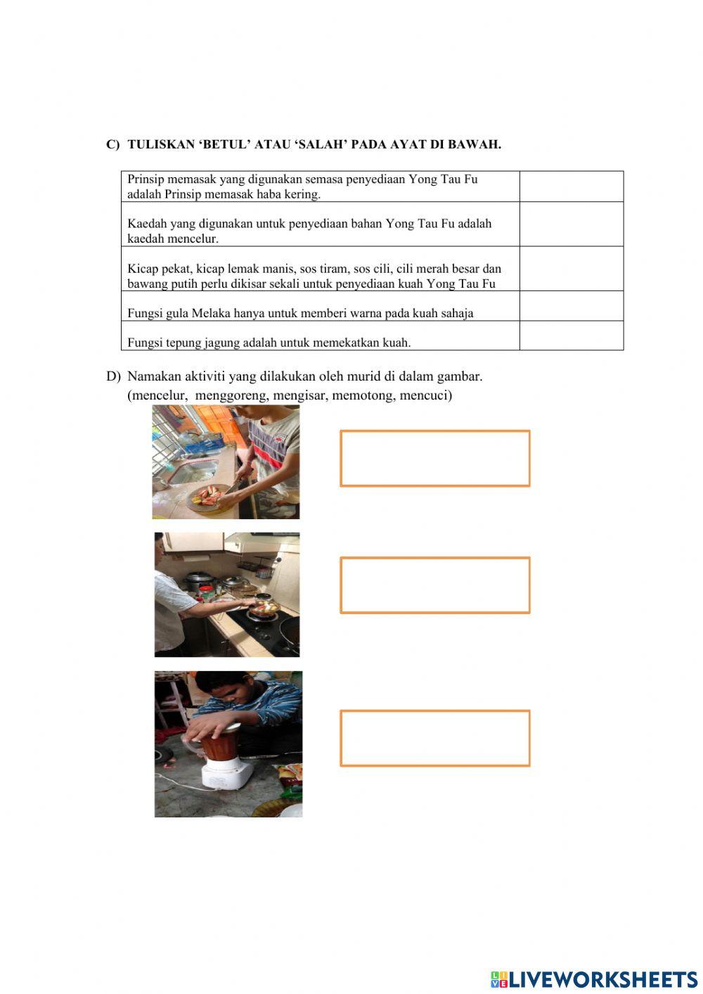 Latihan kaedah penyediaan dan pembuatan yong tau fu