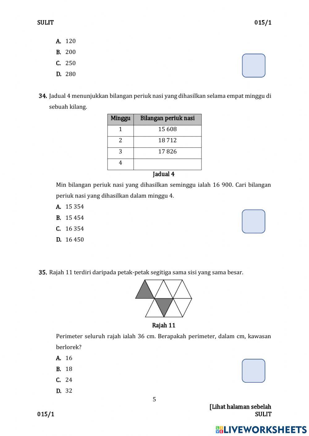 Ppt kertas 1 matematik tahun 6 bahagian 2 Ppt kertas 1 matematik tahun 6 bahagian 2