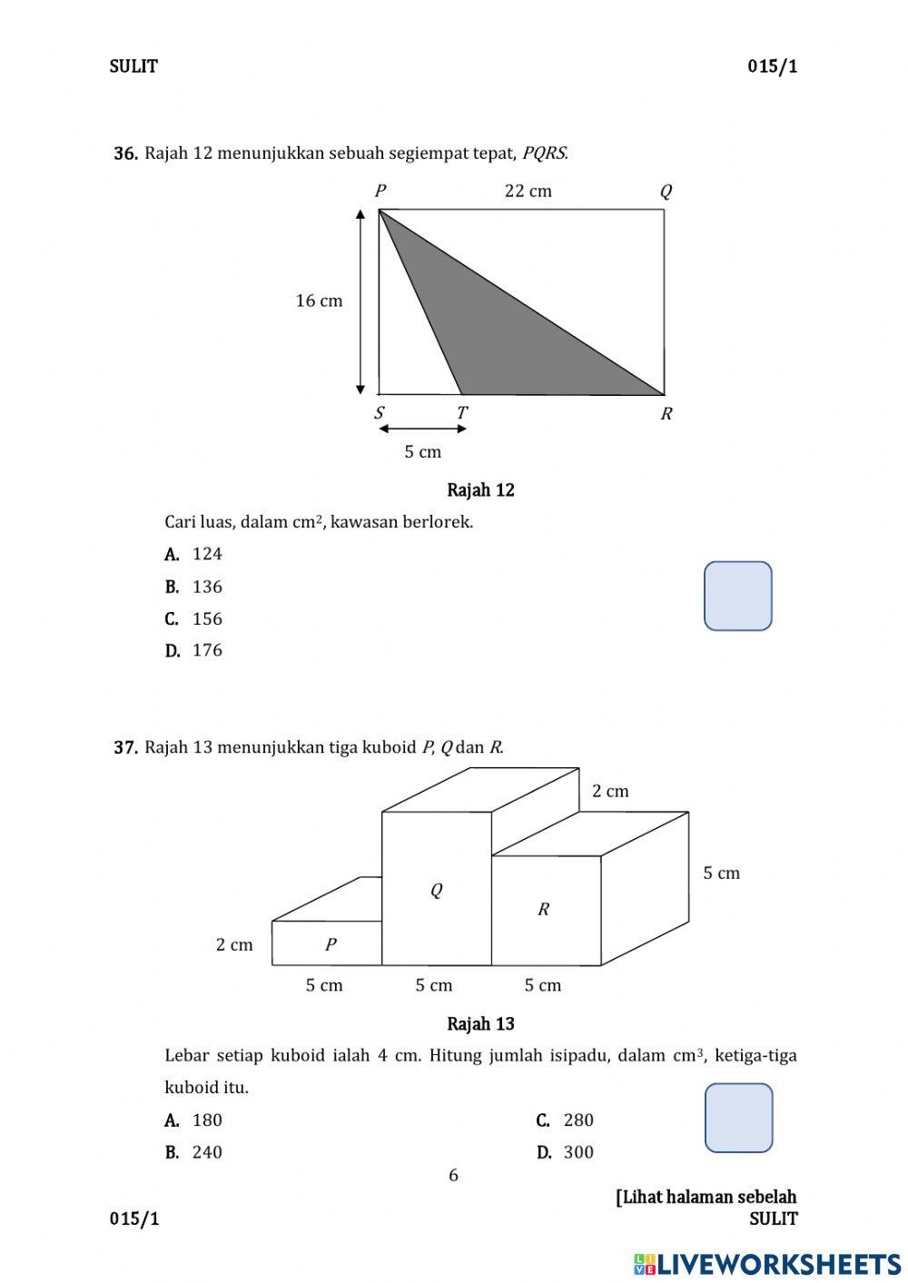 Ppt kertas 1 matematik tahun 6 bahagian 2 Ppt kertas 1 matematik tahun 6 bahagian 2