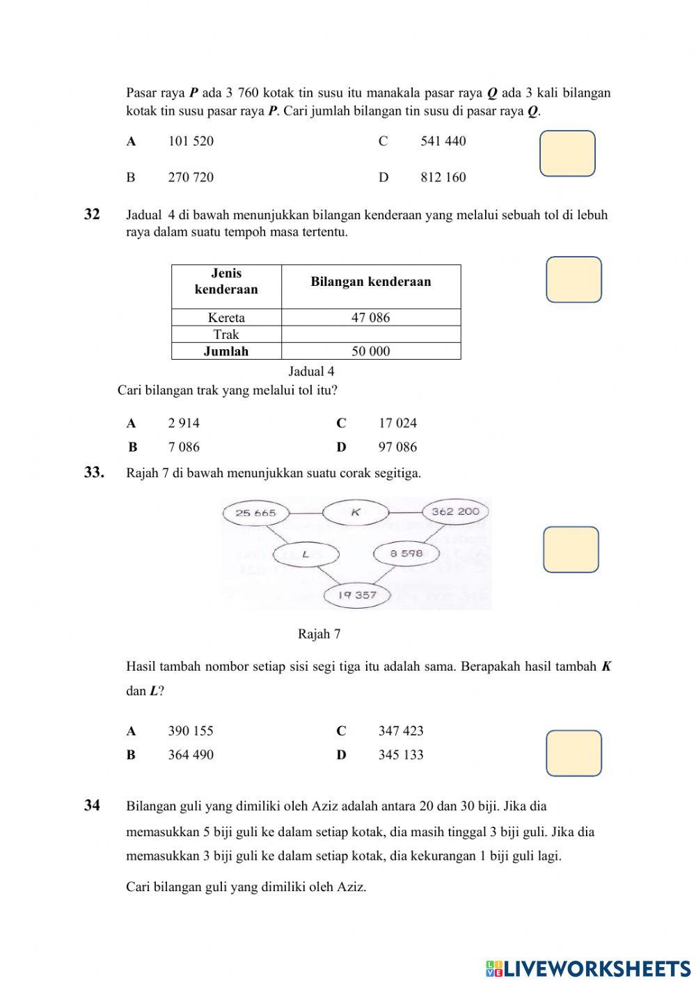 Ppt matematik tahun 5 kertas bahagian 2 Ppt matematik tahun 5 kertas bahagian 2