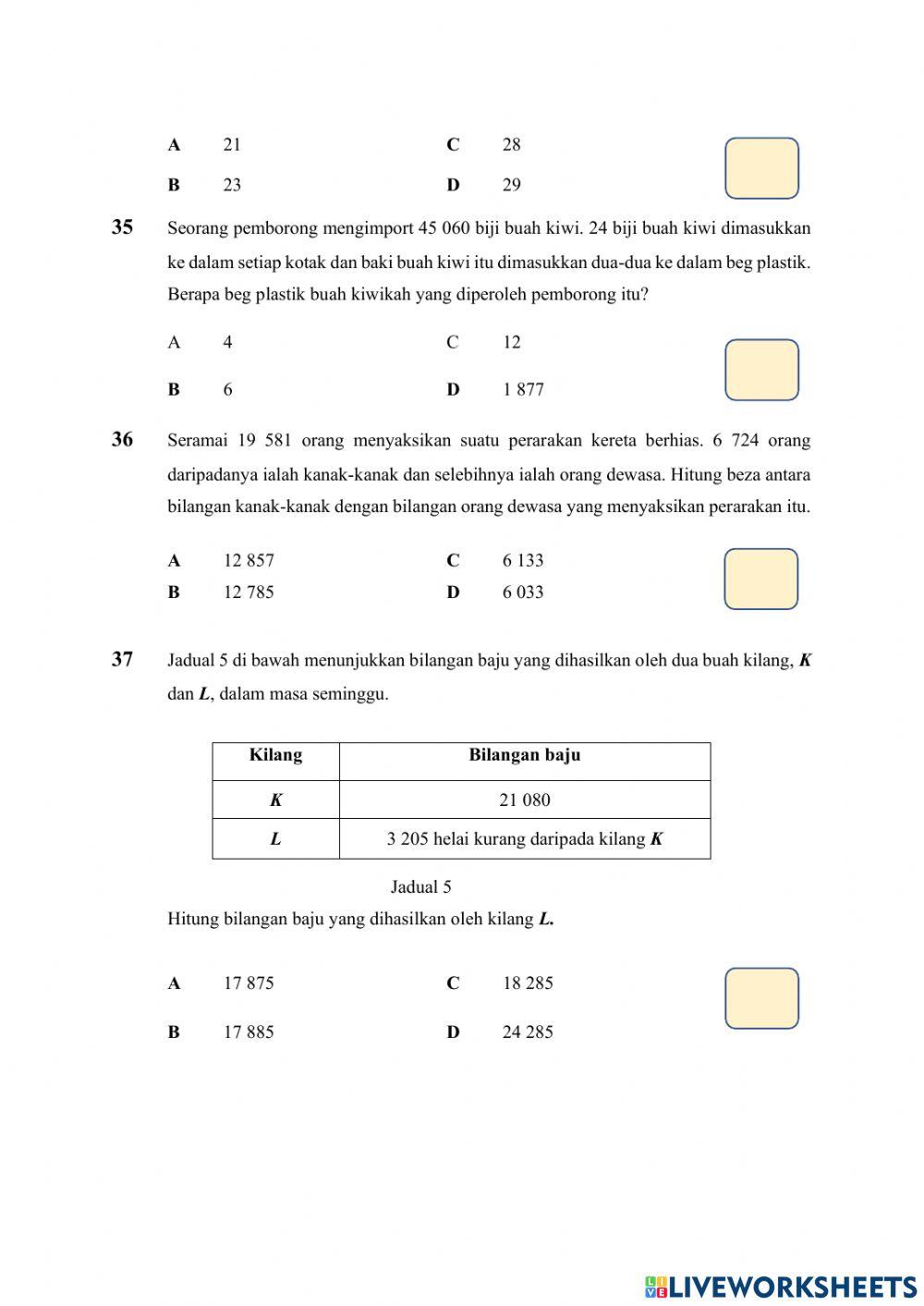 Ppt matematik tahun 5 kertas bahagian 2 Ppt matematik tahun 5 kertas bahagian 2