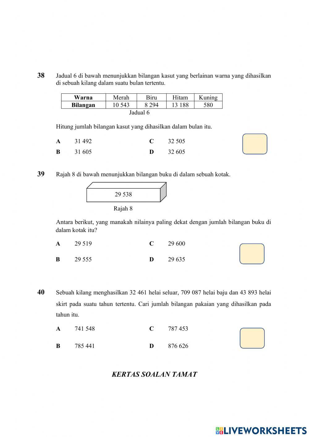 Ppt matematik tahun 5 kertas bahagian 2 Ppt matematik tahun 5 kertas bahagian 2