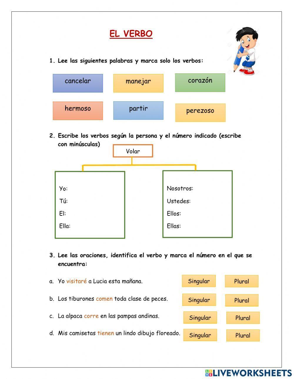 El verbo: número y persona