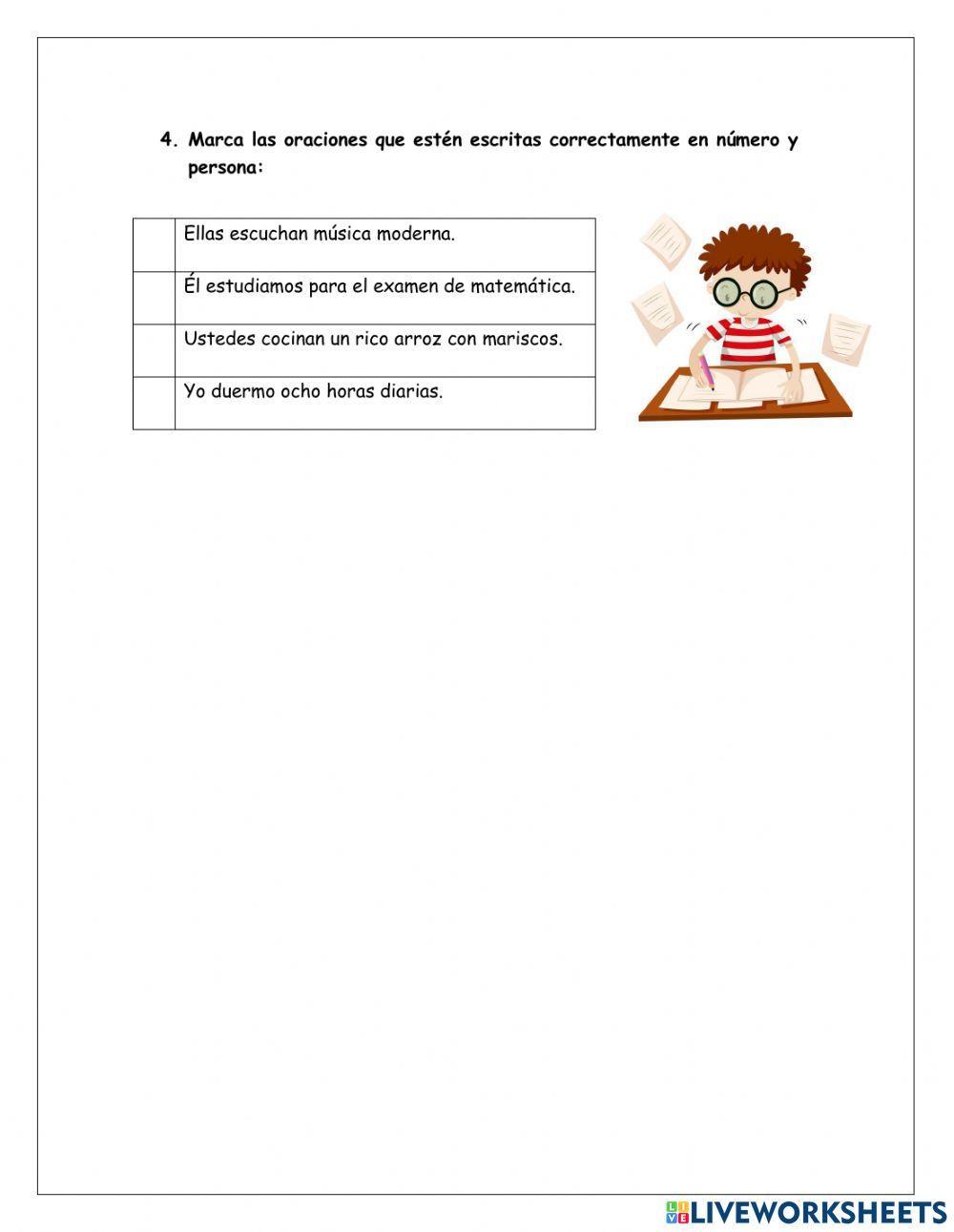 El verbo: número y persona