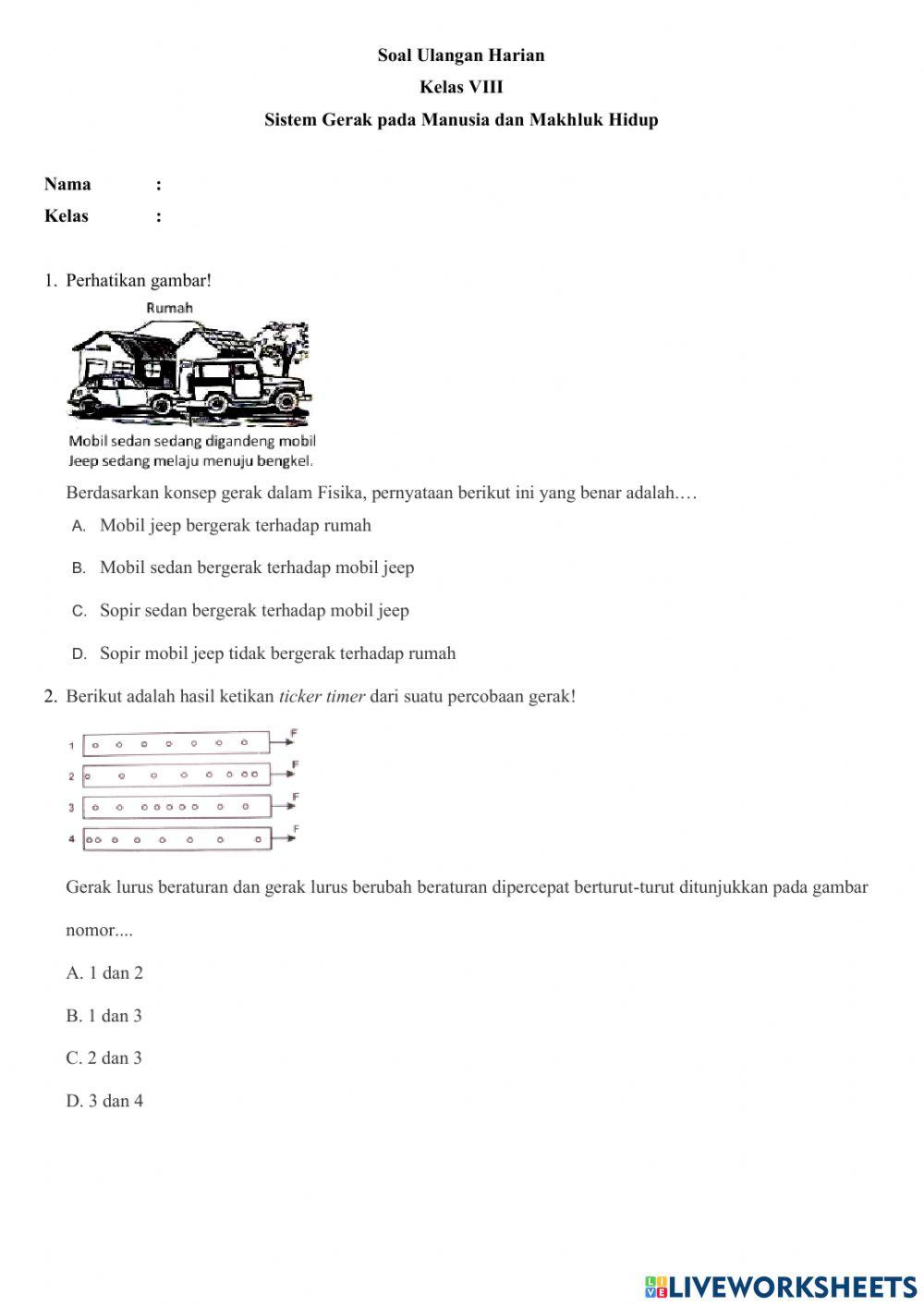 Sistem gerak benda dan makhluk hidup