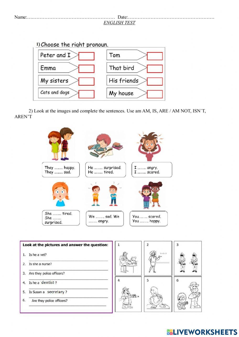 Personal pronouns. TO BE