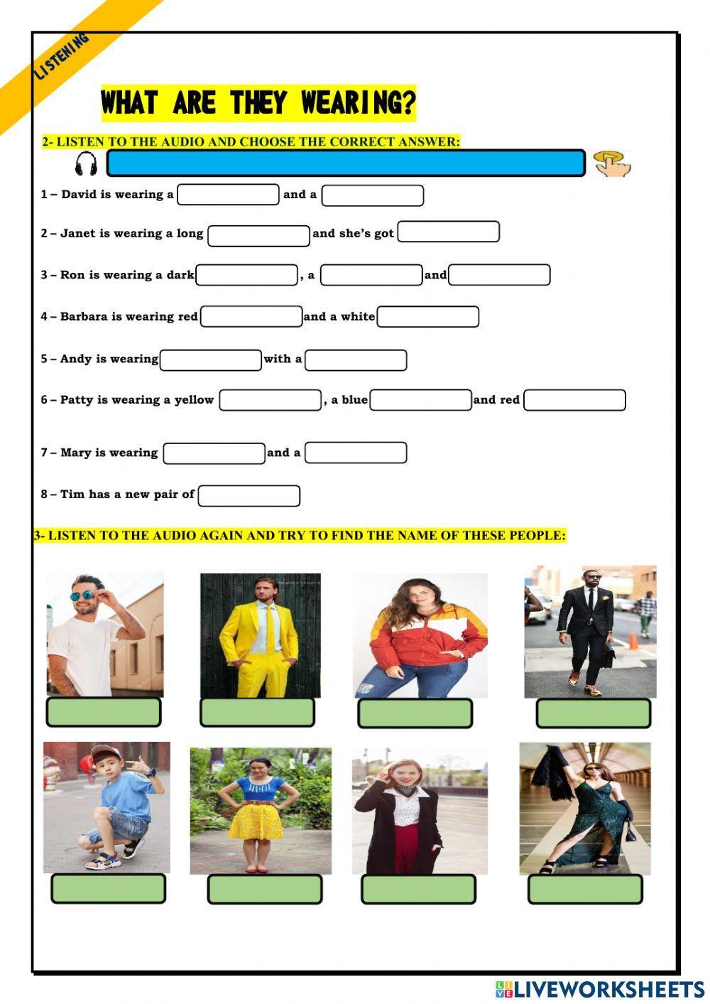 Clothes and Listening comprehension