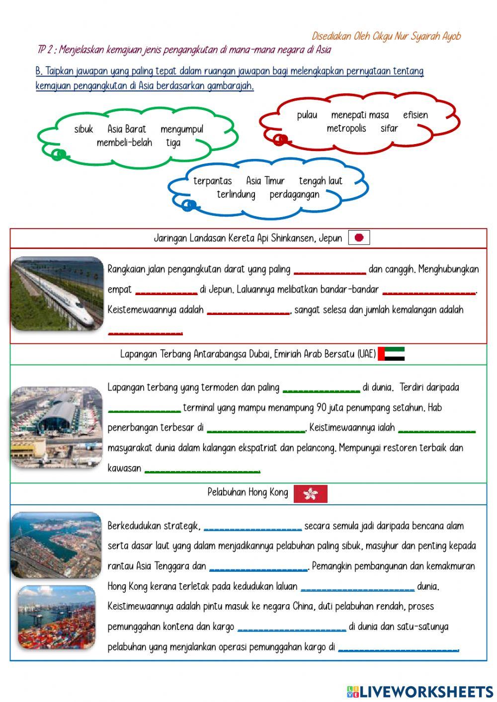Jenis & Kemajuan Pengangkutan di Asia