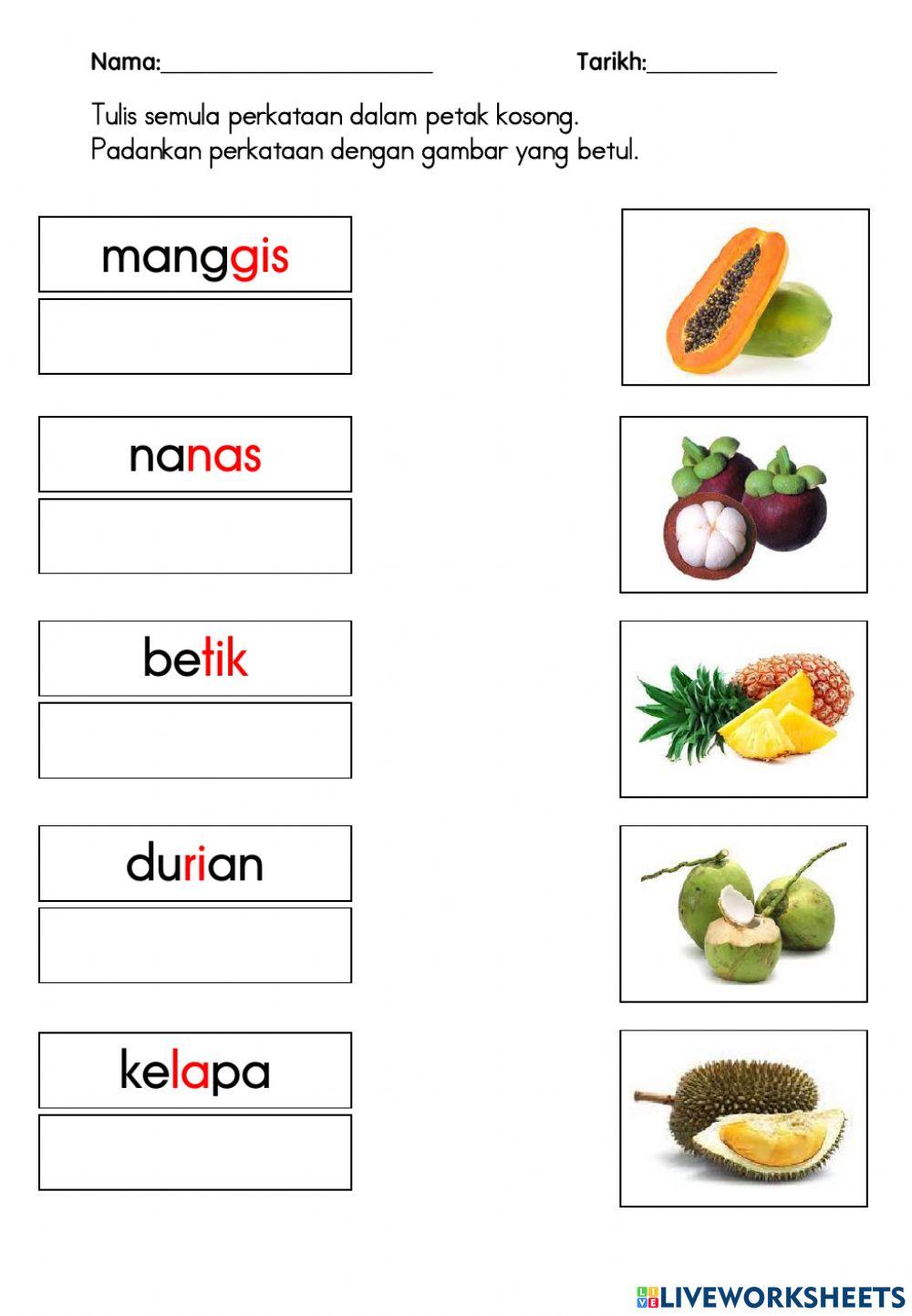 Nama buah-buahan tempatan