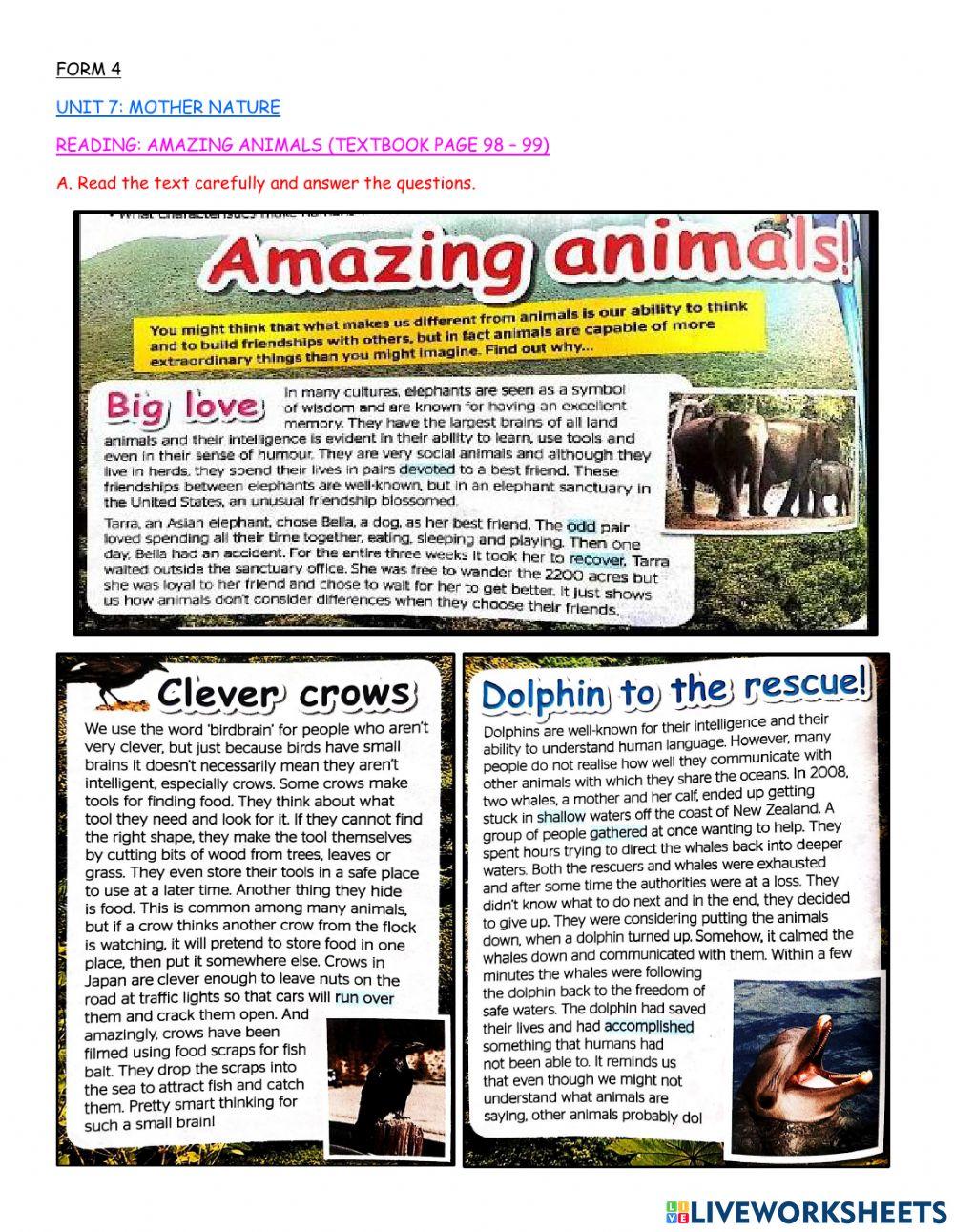 Unit 7 Form 4 Reading