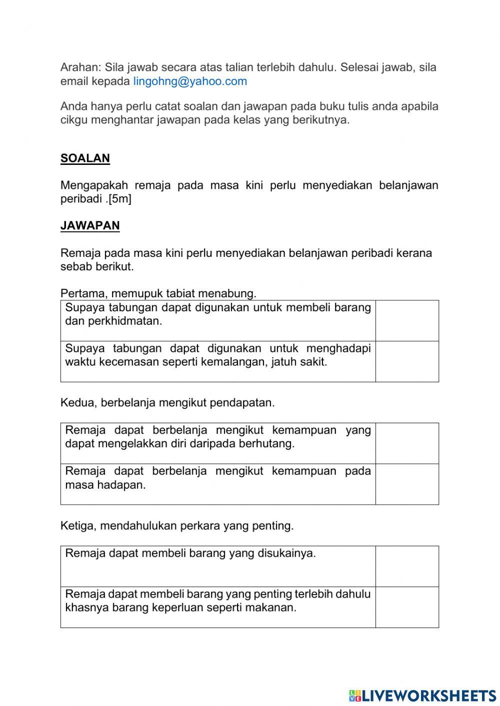 3.3.8 belanjawan peribadi