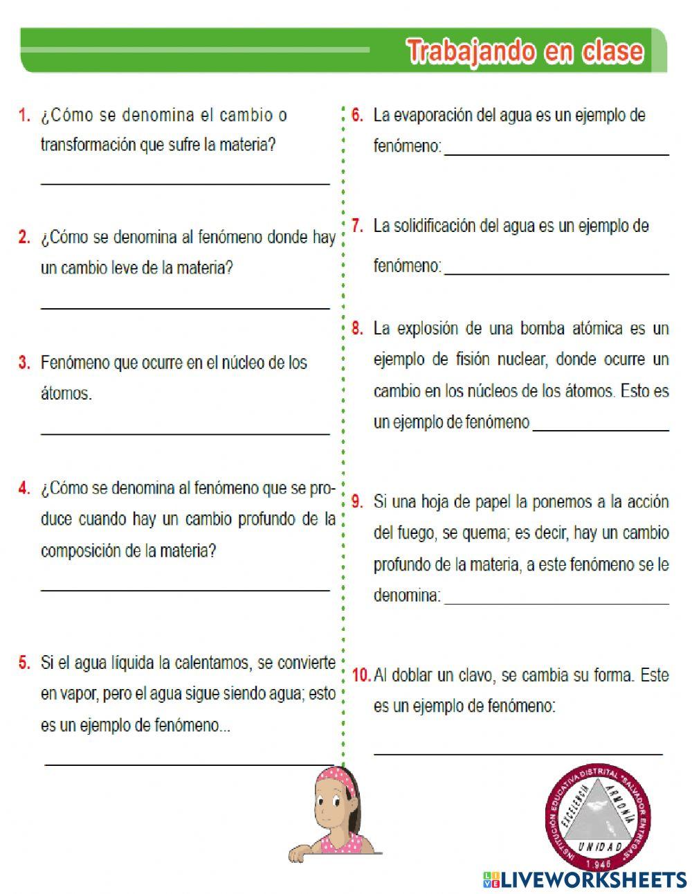 Fenómenos de la Materia