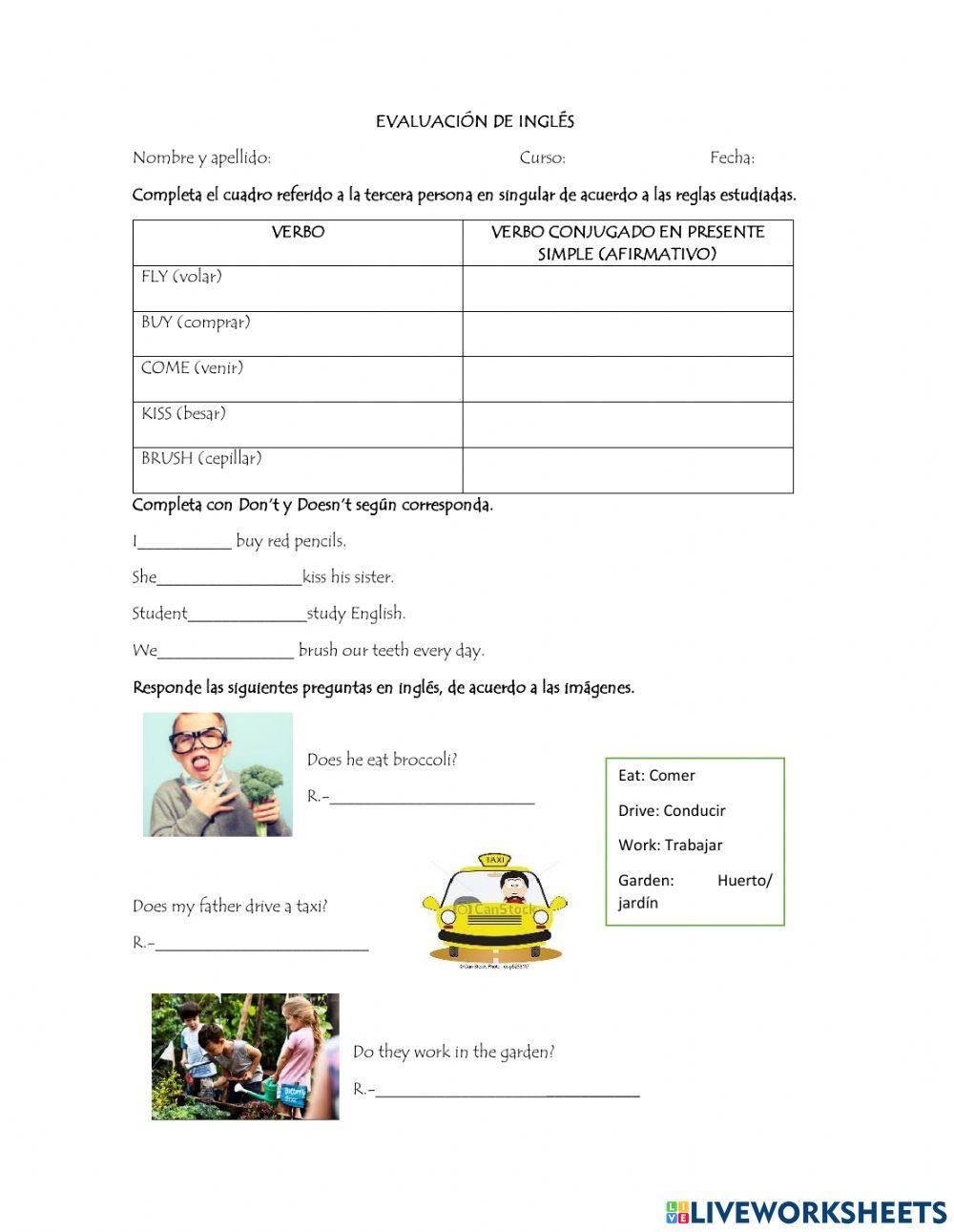 Evalauación n°2 inglés