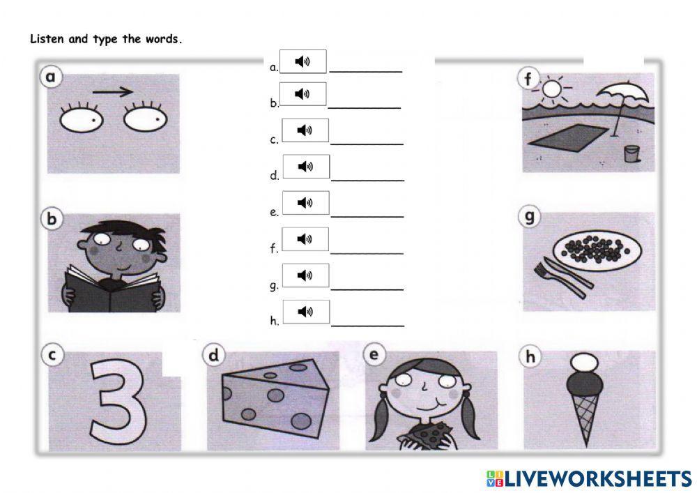 Year 2-Lesson 73-Listening 17-Listen and type the words