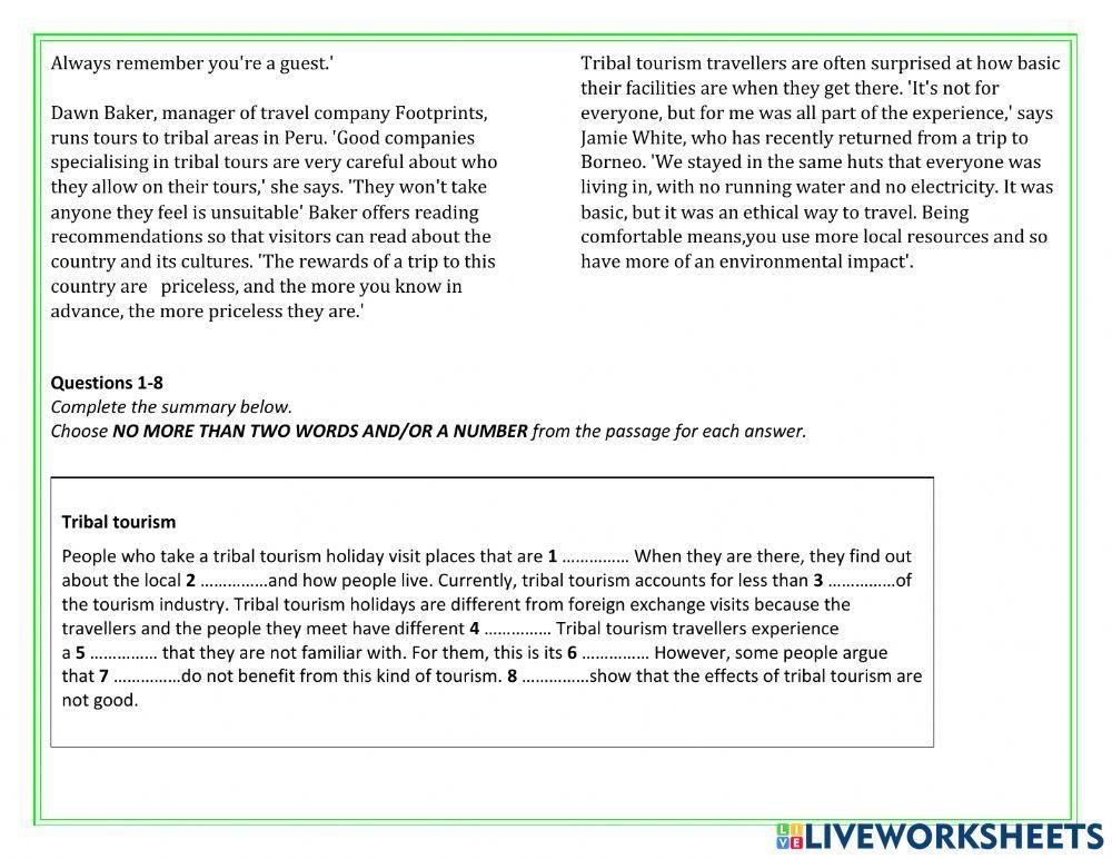 Complete ielts 4 5 unit 8 reading wb worksheet live worksheets