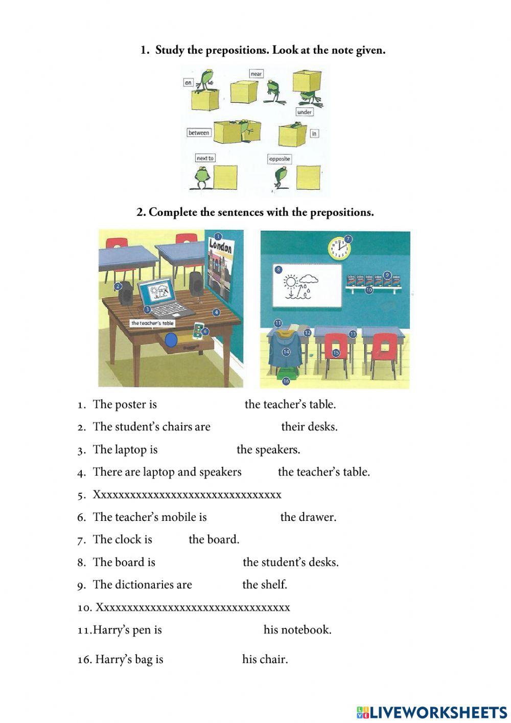 Place prepositions