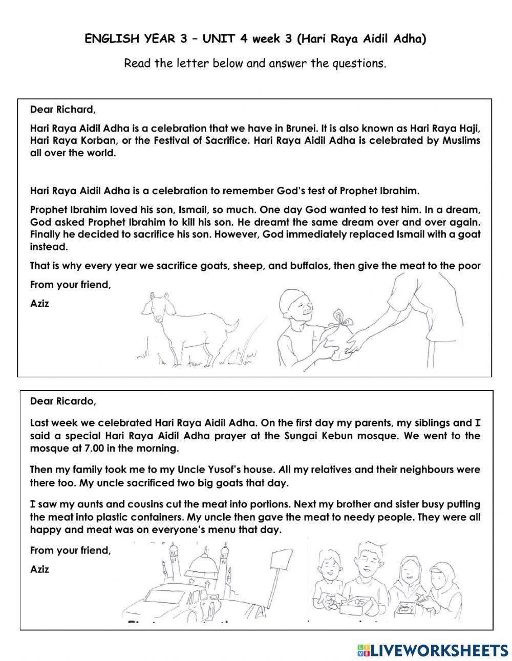 Cloze passage (Hari Raya Aidiladha)
