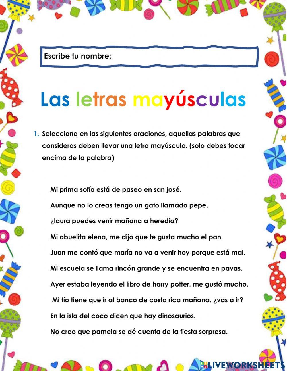Las letras mayúsculas