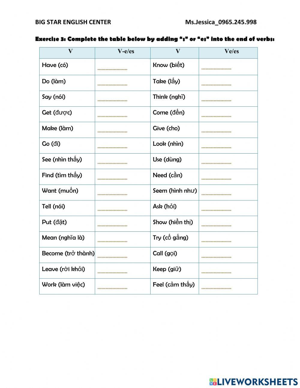 Worrksheet 1- Unit 1- Grade 6