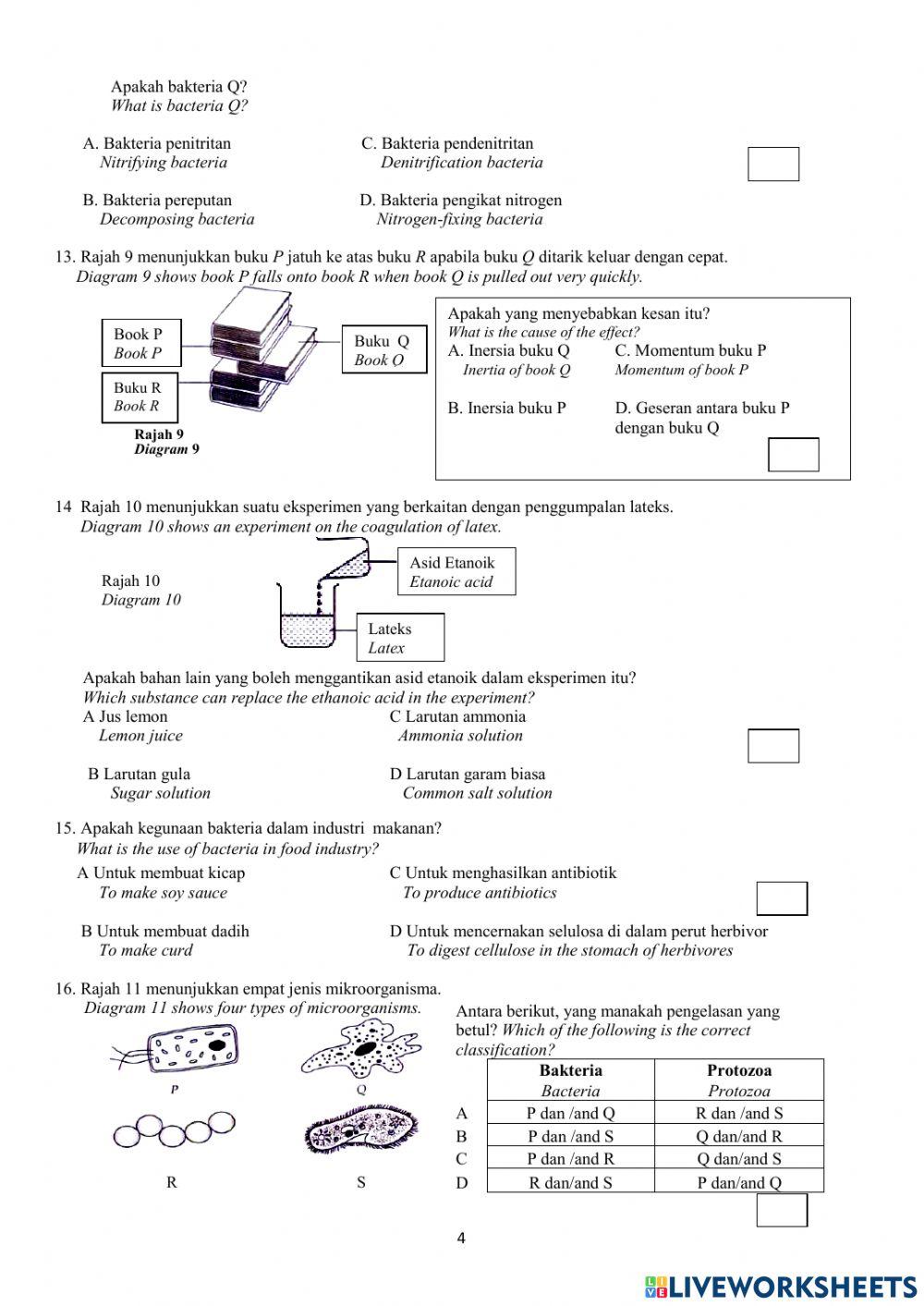 UJIAN PENILAIAN SAINS TINGKATAN 5