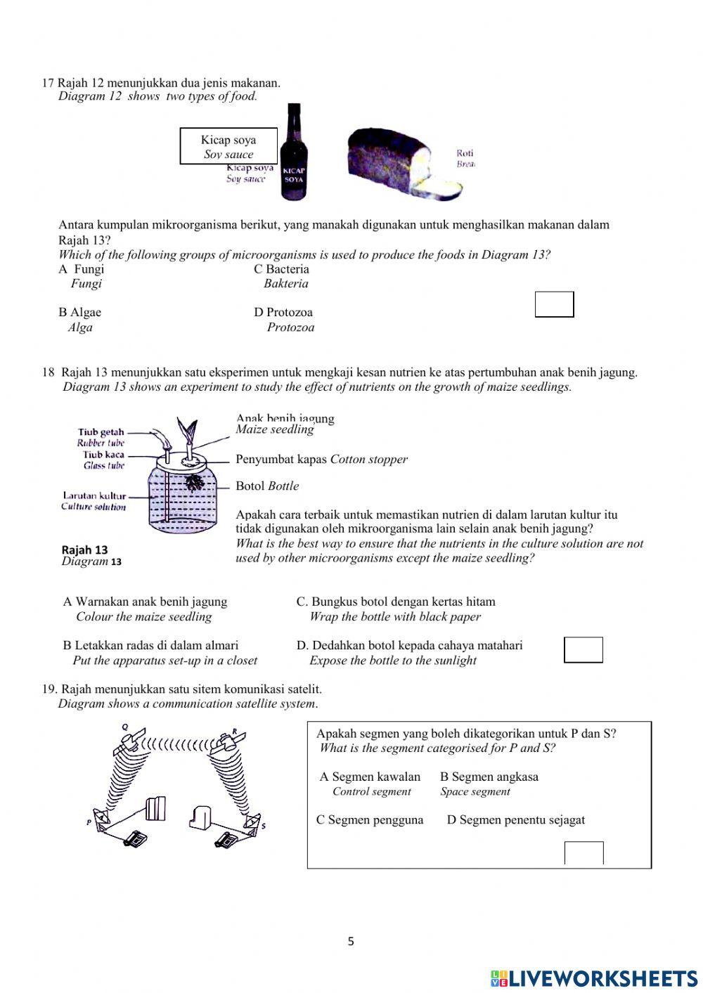 UJIAN PENILAIAN SAINS TINGKATAN 5