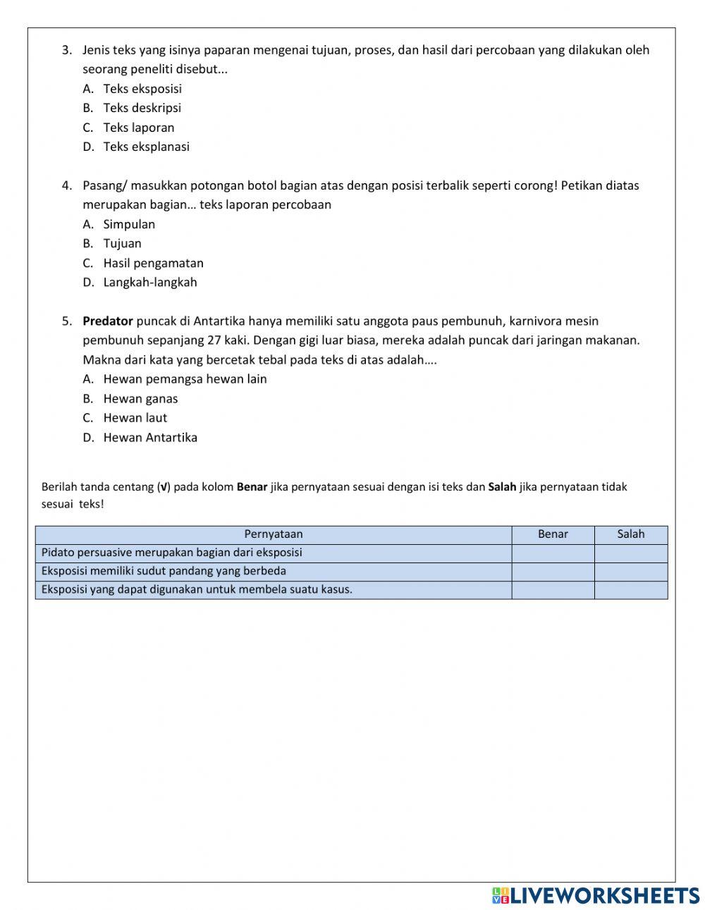 Melaporkan Percobaan 1