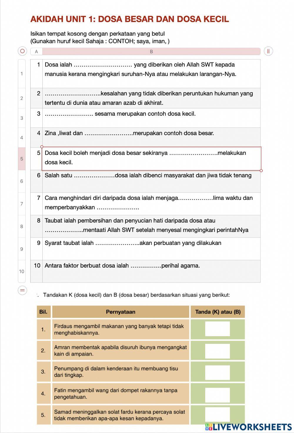 dosa-kecil-dan-dosa-besar-worksheet-live-worksheets