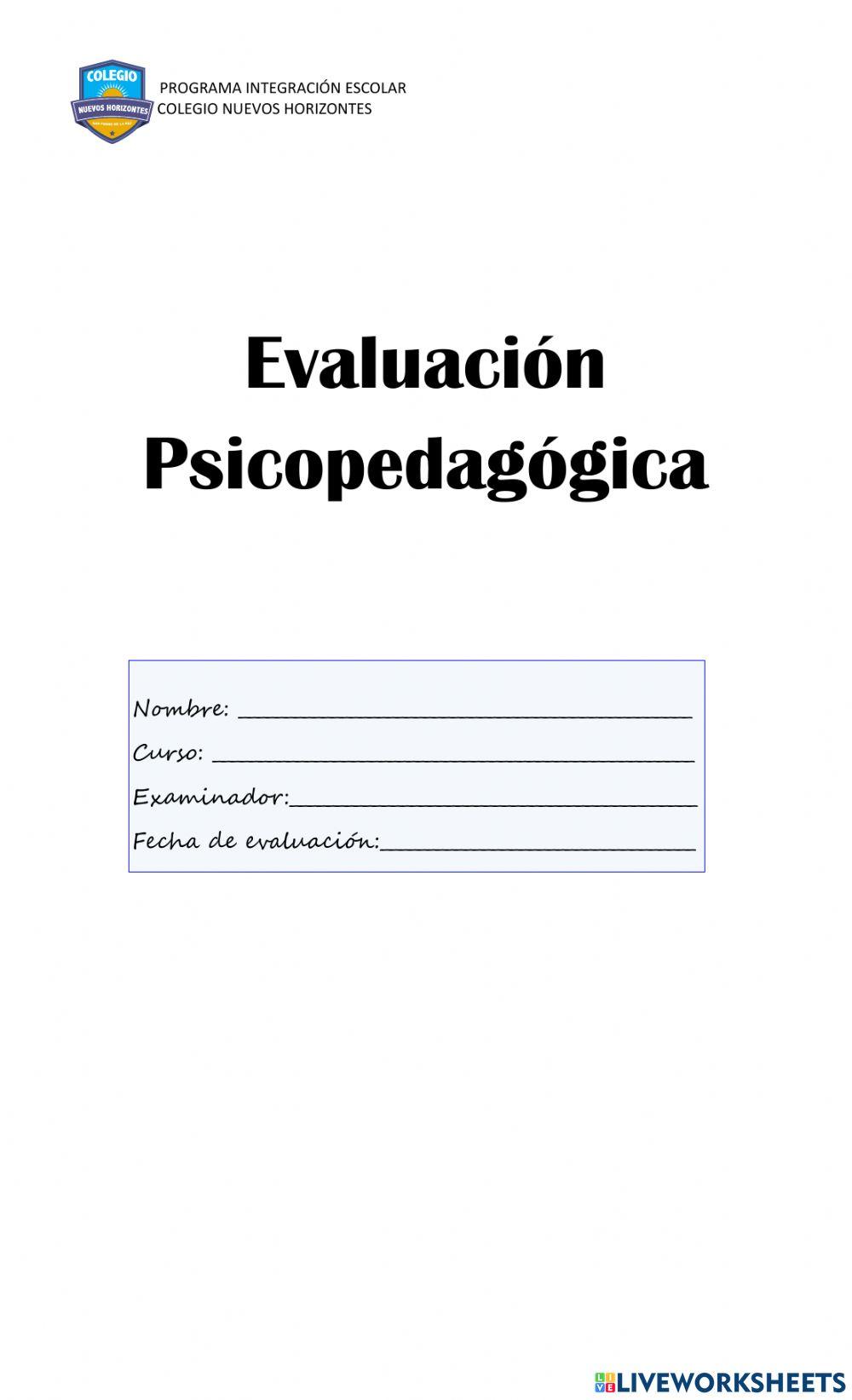 Evaluación psicopedagogica