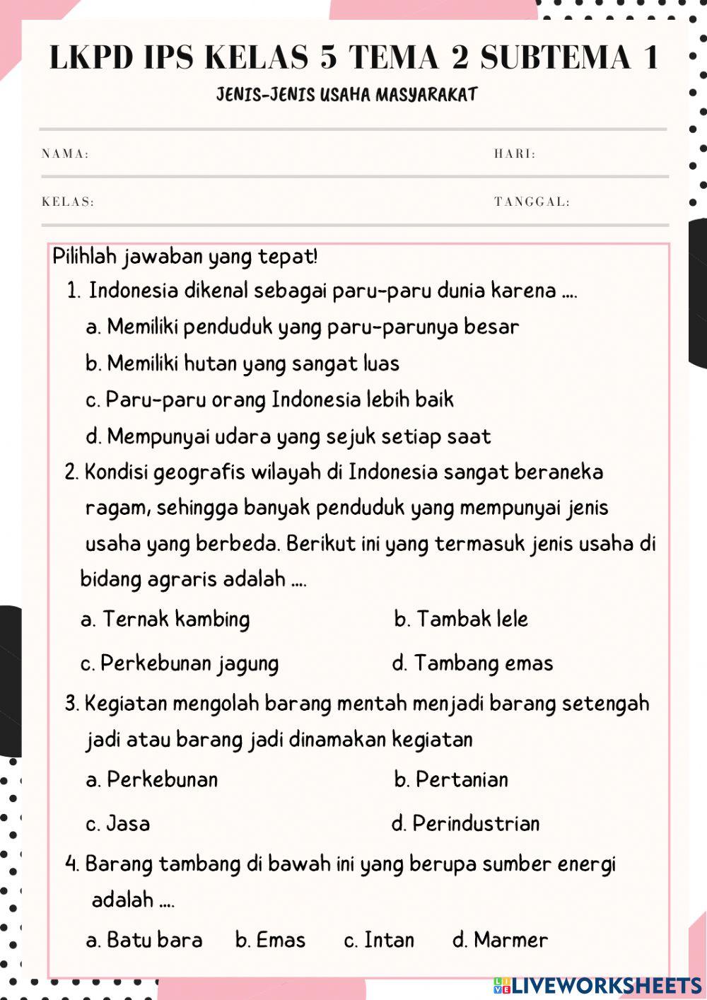 Lkpd ips kelas 5 tema 2 subtema 1