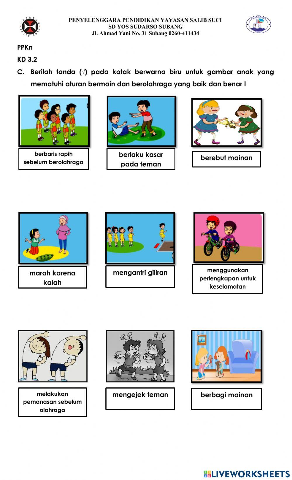 Kosakata Tentang Gemar Olahraga dan Aturan Yang Baik dalam Olahraga dan Bermain