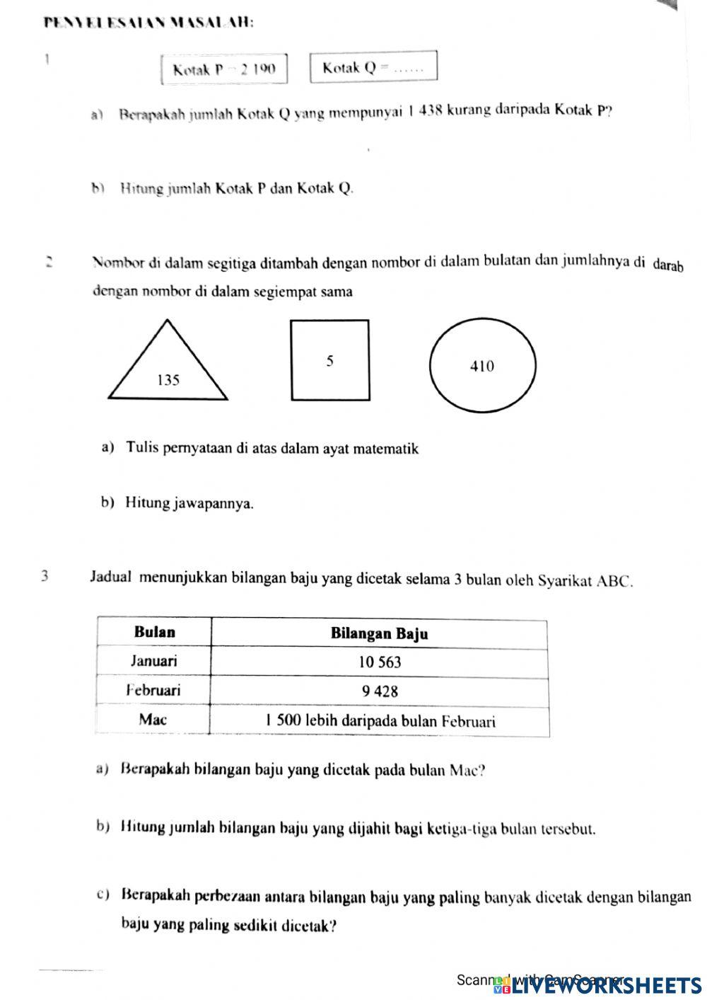 Ulangkaji set 1 - nombor dan operasi
