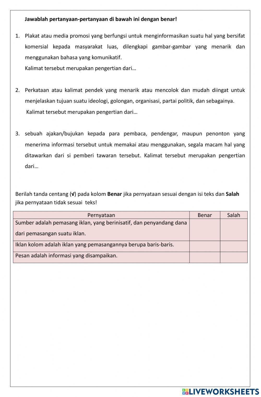 Iklan, Sarana Komunikasi 2